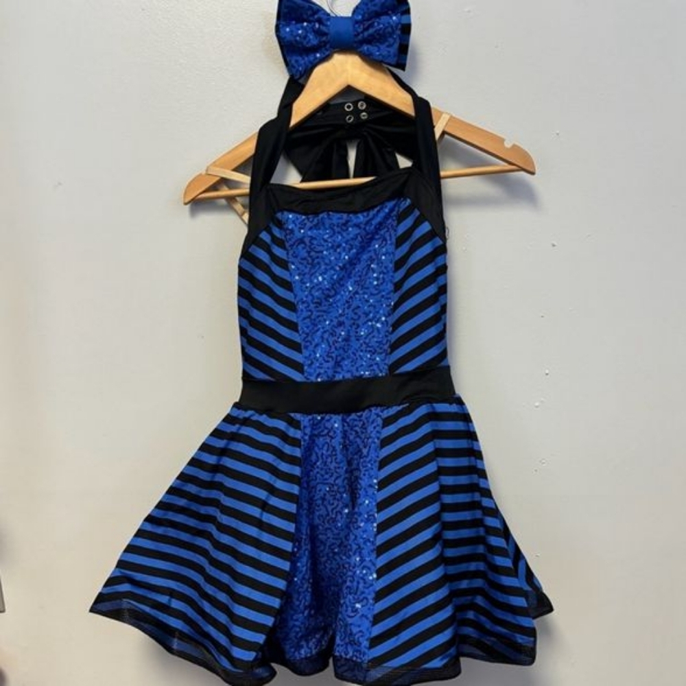 Blue and black Dance costume